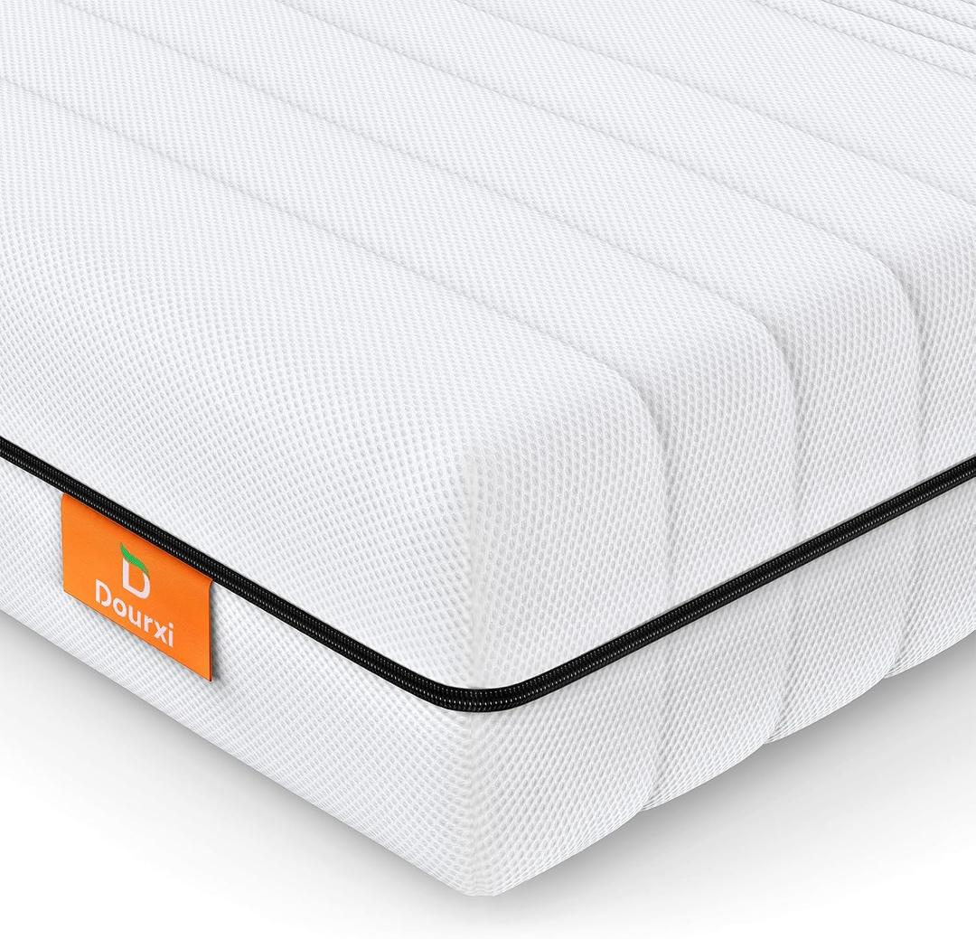Dourxi Crib Mattress, Breathe Through Baby Dual-Sided Comfort Memory Foam Toddler Mattress with Washable 3-D Mesh Cover, Fits Standard Full Size Crib and Toddler Bed, 52x27.5x6 inch