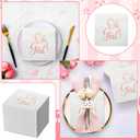 Fuyoooo 100 Pcs Baby Shower Napkins Paper Luncheon Beverage Napkins for Baby Shower Foil Guest Serviette 5 x 5 Inch for Boy Girl Welcome Party Dinner Cocktail Decorations (Pink)