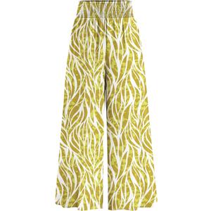 PRETTYGARDEN Women's 2025 Summer Flowy Wide Leg Palazzo Pants Dressy Casual Elastic High Waisted Pockets Boho Beach Trousers (Floral White Green,XX-Large) 