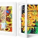 18X13 Kid's Art Display Frame - 2 Pack Artwork Pictures Holds 150 Front Opening Changeable Wood Grain Kids Art Frame with Storage for Drawings Schoolwork Art Projects at Home, 94954109