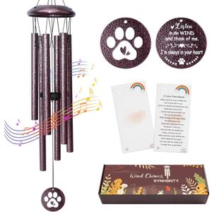 Pet Memorial Gifts for Loss of Dog, 25 inch pet Memorial Wind Chimes, Loss of Dogs Sympathy Gift, Dog Remembrance Gift, Bereavement Gifts Dogs, in Memory of Pets Wind Chimes for Outside Garden