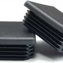 OGC 4 Pack – 2-3/8" (2.375" / 60mm) Square Plastic End Caps, Chair Leg Inserts for Square Metal Tubing, Black