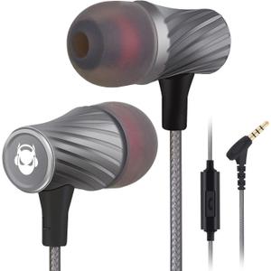 MINDBEAST Wired Earbuds with Microphone Super Bass Sound, Noise Isolation, Lightweight Cable Headphones for Running, Office, Travel, Gaming, Durable and Tangle-Free Ear Buds Earphones with 3.5mm Jack