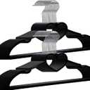 Plastic Hangers 20 Pack, Black Slim Hangers Clothes Hangers Ultra Thin Space Saving- Cute Hangers with 360 Degree Swivel Hook-Strong Adult Hangers for Dress,Shirts, Coat