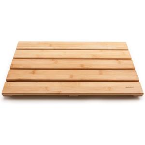 GOBAM Natural Bamboo Bath Mat - Non-Slip Shower & Bathtub Mat, Easy Clean Indoor & Outdoor Floor Mat for Spa, Sauna, Pool - Small 19.7 x 13 inches