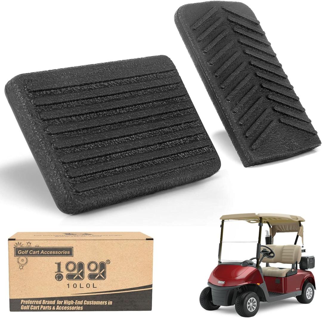 10L0L Golf Cart Accelerator & Brake Pedal Pad Cover for EZGO RXV 2008-Up Gas and Electric, OEM# 600252 610471, 600255 610529