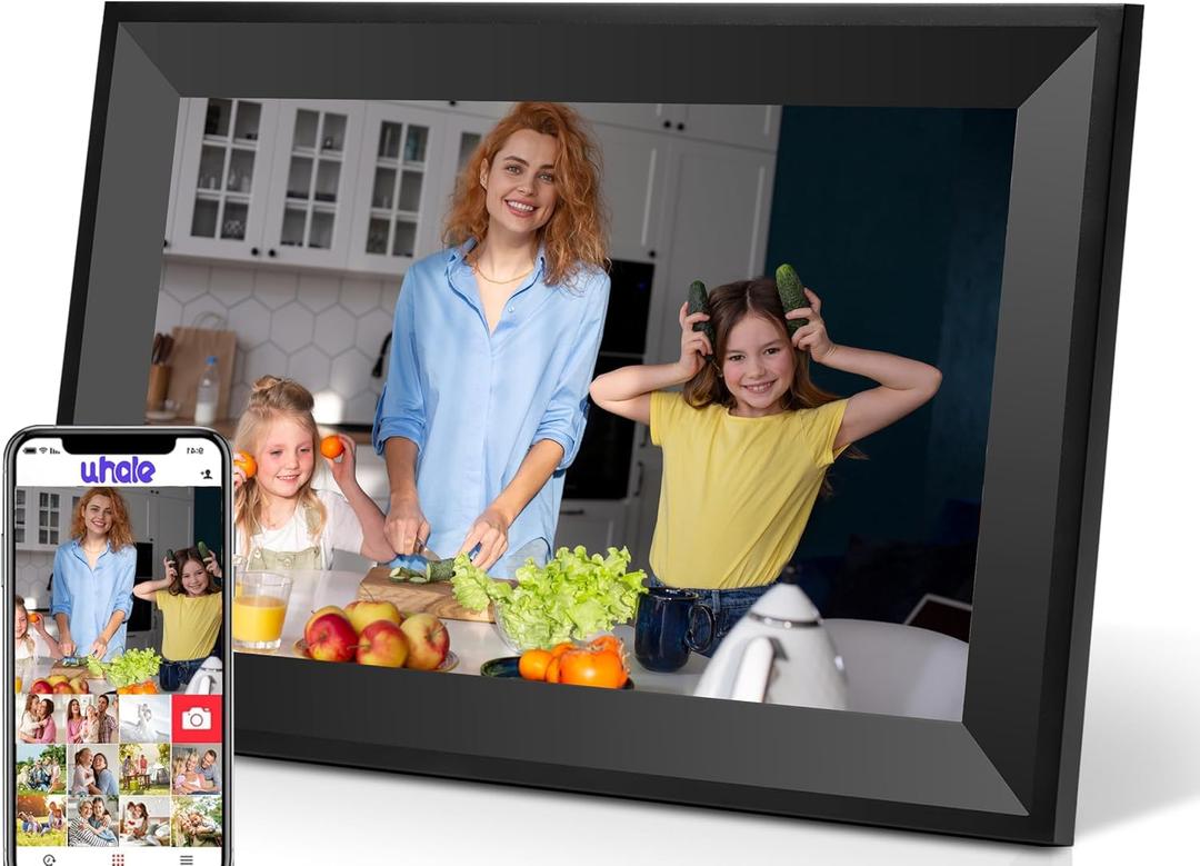 Digital Picture Frame 10.1 Inch HD Touch Screen Digital Photo Frame WiFi Enabled,16GB Storage,Auto-Rotate,Instant Sharing via Smartphone apps& Family Bonding-Gift Appeal (Matte black)