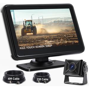 AHD1080P Wired Backup Camera with 7'' Touch Screen Monitor, Rear View Camera System for Truck/RV/Trailer/Skid Steer/Tractor, Colorful Night Vision&10G Vibration Truck Rv Camera System