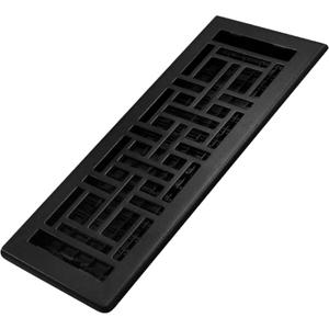 Decor Grates AJH412-BLK Oriental Floor Register, 4x12 Inches, Textured Black