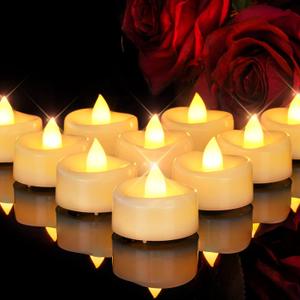 merrynights Flameless Candles, 100 Pack LED Tea Lights Candles Battery Operated, Last 200+ Hrs Flickering Tea Lights, Flameless Tealight Candles for Halloween Diwali Fall Christmas Wedding (Warm White- Ivory Shell)