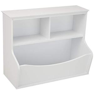 Amazon Basics Children's Multi-Functional 3 Shelf Bookcase and Toy Storage Bin, White, 14.84" D x 31.25" W x 24.56" H
