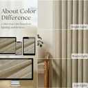 Pleated Linen Curtains 90 Inches Long for Living Room Pinch Pleat Hooks for Track System Back Tab Custom Made Memory Shape Drape Privacy Protection Khaki Living Room Bedroom Window Curtain 90 Inch