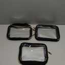 Wedama TSA Approved Toiletry Bag, 3 Pack Clear Makeup Bags with Handles, Quart Size Clear Toiletry Bags, PVC Cosmetic Bags for Women and Men, Carry on Airport Airline Compliant Bag, Black