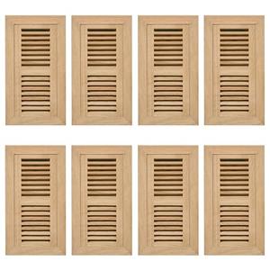 8Pcs White Oak Hardwood Flush Mount Floor Register, 4X10 Inch, with Damper, High Output Air Flow, Unfinished