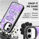 MOSNOVO Magnetic Case for iPhone 16, 10ft Military-Grade Protection, Compatible with Magsafe, Shockproof Phone Case for iPhone 16 - Good Vibes - Clear Black