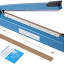 16 Inch Impulse Heat Sealer Manual Bags Sealer Sealing Machine Heating Closer for Plastic PE PP Mylar Poly Foil Bags Home Restaurant Food Storage with Extra Replace Element