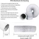 Omont Dryer Vent Hose 4 Inch 5FT Flexible Dryer Ducting Tube Air Duct Aluminum Insulated Flex Hose Kit Indoor Outdoor
