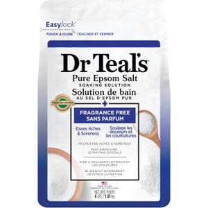 Dr Teal's Epsom Salt Magnesium Soak, Fragrance Free, 4 lbs (64 Ounce (Pack of 1))