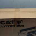 Stainless Steel Litter Box XL, Extra Large High Sided Litter Box with Handles for Big Cats, Anti-Urine Leakage Metal Cat Litter Box, Easy-Clean, Non-Stick, Includes Scoop and Mat