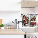 Christmas Scene Snowman Kitchen Towels Set of 2,Winter Farmhouse Decoration Hand Towels for Kitchen Decoration 16x24 Inches