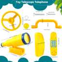 5 Pack Kids Playground Accessories Set Swingset Steering Wheel Plastic Telescope Safety Handles Telephone Toy for Outdoor Playhouse Playset (Color Set 4)
