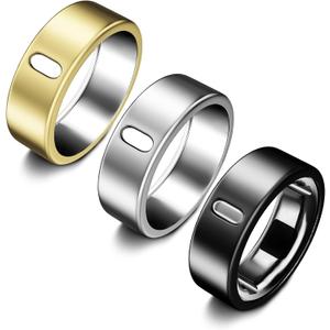 3 Pack Cover Compatible with Oura Ring Gen 4/Oura Ring Gen 3 Horizon/Heritage, Support Charging with Cover on, Anti-Scratch TPU Protector for Men Women (Size 8, Black+Silver+Gold)