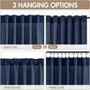 MIULEE Navy Blue Linen Curtains 102 Inch Long 4 Panels Light Filtering Window Drapes with Rod Pocket Back Tab for Living Room Bedroom Farmhouse Decor 42" W x 102" L Inches