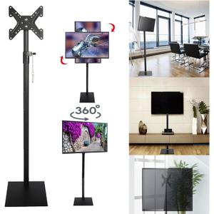 MYOYAY Universal Swivel TV Stand Tilting Free Standing TV Mount Stands with Height Adjustable 360 Degree Swivel Floor TV Stand for 12 to 43 inch TVs