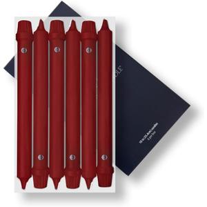 Colonial Candle Unscented Taper Candle, Classic Collection, Traditional Cranberry, 10 in, Pack of 6 Candlesticks - Up to 8 Hours Burn