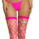 Violet Mist Women's Sexy Sparkly Thigh High Stockings Glitter Rhinestone Neon Fishnets Jeweled Fishnet Tights Party Pantyhose, One Size