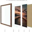 14x20 Poster Frame Set of 2, 14 x 20 Wood Picture Frames with Mat for 12x18, Wooden Photo Frame with Tempered Glass Cover for Wall Mounting Display,Rustic Brown, 14x20-2pack