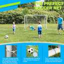 6'X4' Soccer Goal for Backyard Kids Portable Soccer Net with High-Strength Nets, Ground Stakes, Eight-Shaped Clasp, Strong PVC Frame & Weather Resistance Excellent Soccer Field Equipment