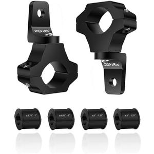 ZIDIYORUO Light Bar Mount for ATV- 360° Solid Aluminum Alloy Bracket for Fog LED and Driving Lights. Fits 0.75"-1.5" Bars, Set of 2pcs, ATV Motorcycle Light Bar Mount Bracket Tube Clamp