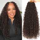 Goddess Locs Crochet Hair-18 Inch 8 Packs Boho Faux Locs Crochet Hair for Black Women Pre Looped Soft Locs with Curly Ends (#4, 18 Inch(Pack of 8))