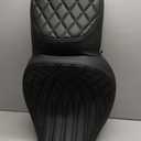Comfort Gel Motorcycle Seat Replacement for Kawasaki 2006-later Vulcan 900 Classic/Classic LT 2007-later Vulcan 900 Custom Extra Thick Foam Pad with Cooling Gel Layer Cruiser Touring Seat
