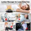 USUIE 3-in-1 Rechargeable Electric Lumbar Support Pillow with Heat & Massage & Traction, Ergonomic Lower Back Massager for Pain Relief Deep Tissue, Ideal for Car/Bed/Sleeping/Office Chair/Travel
