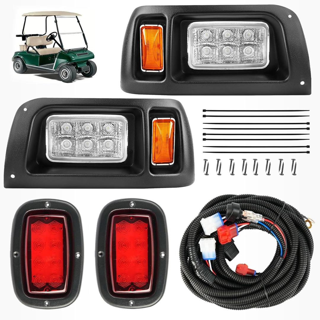DRIVE UP Club Car LED Light Kit 12 Volt Headlight and Tail Light Assembly for 1993-Up Club Car DS Golf Cart OEM 101988001 101988002