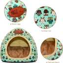 BWOGUE Guinea Pig Bed Warm Cave Beds Hamster House Large Hide-Out for Rabbit Guinea Pigs Bearded Dragon Rats Winter Warm Cage Nest,Green