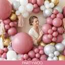PartyWoo Mauve Balloons 140pcs Different Sizes of 18 12 10 5 Inch Dusty Pink Rose Blush Boho Netural Balloon Arch Kit Garland for Baby Shower Wedding Engagement Birthday Party Decorations Pink-F02