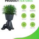 Faux Plants Indoor Decor, Artificial Succulents in Pots Small Artificial Plants in Ceramic Pots for Home and Kitchen Decor (Backward Arm Support)