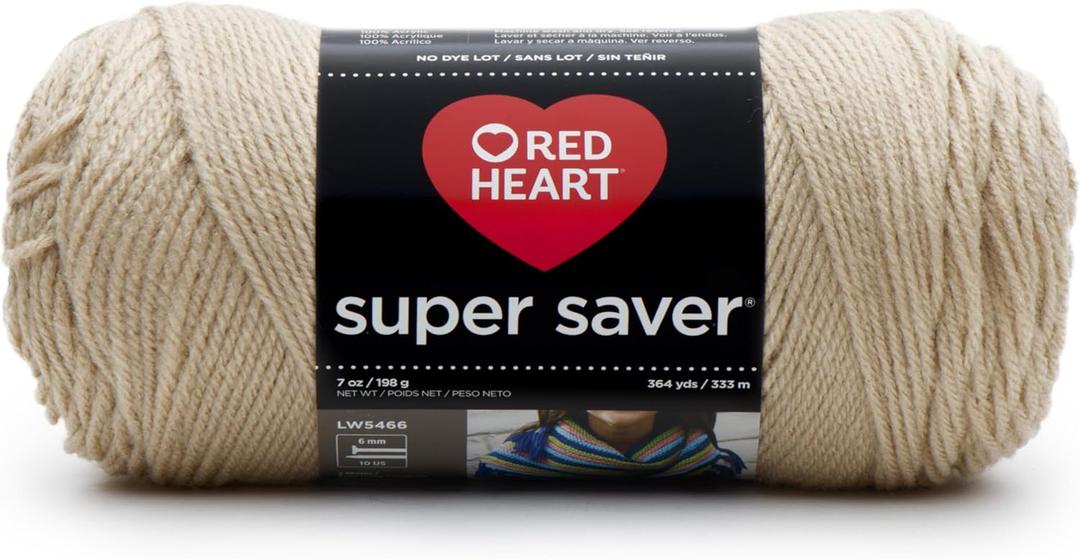 RED HEART Super Saver Yarn, Buff (3 Pack)