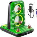 QPAU Inflatable Football Toss Game for Pool  Water Football Target with 4 Balls & 2 Pumps, Dual Net Design, Stable Base, Summer Pool Game for Kids & Adults