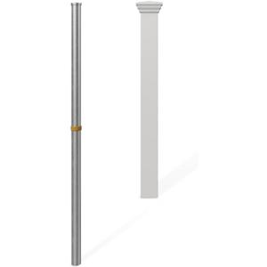 3ft Tall (1 Post) Fence Finishing Post for WamBam Newport No Dig White Picket Fence, Easy Install Outdoor Fence for Backyard or Patio, Outdoor Fencing, No Dig Fence Panels, ZP19003