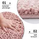 Disolla Pink Bath Mat 24x36 Inch - Luxury Chenille Bathroom Rug, Extra Soft Shaggy Plush Absorbent Mat, Non-Slip Washable Rug for Bathtub, Shower and Bedside