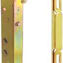 2 Point Sliding Patio Glass Door Mortise Lock with 11-3/4" Faceplate, Dual Point Hooks with Anti-Slam Pin, 45 Keyway, A/B Position, 3-15/16" Handle H.C. (Sold Separately), Non-Handed (Yellow Zinc Plated)