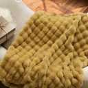 Ultra Soft Cozy Faux Fur Throw Blanket, Fuzzy Plush Thick Bubble Blanket, Oversize Luxury Fluffy Blanket for Couch, Bed, and Living Room, 60x80 Inches, Dark Yellow