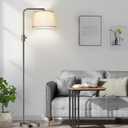 Upgraded Dimmable 1000 Lumens LED Edison Bulb Included, Brushed Nickel Arc Floor Lamps Modern Standing Lamp Tall Lamps for Living Room Bedroom
