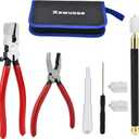 Upgrade Heavy Duty Glass Cutter Kit (2-20MM) - Precision Running Breaking Pliers for Stained Glass, Tiles, Mosaics & Fusing