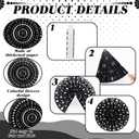 18 Pcs Black White Round Hanging Paper Fans Decor Back to School Paper Fans Round Garlands Bulletin Board Classroom Decorations for Party Supplies Classroom Decor