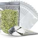 100 Resealable Food Storage Bags, 7x10-inch Heat Sealable Stand Up Zip Bags, Waterproof Packaging Barrier, 40 fl oz